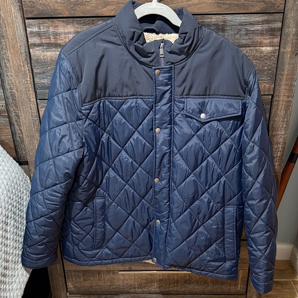 Cole Haan Men's Quilted Blue Puffer Jacket